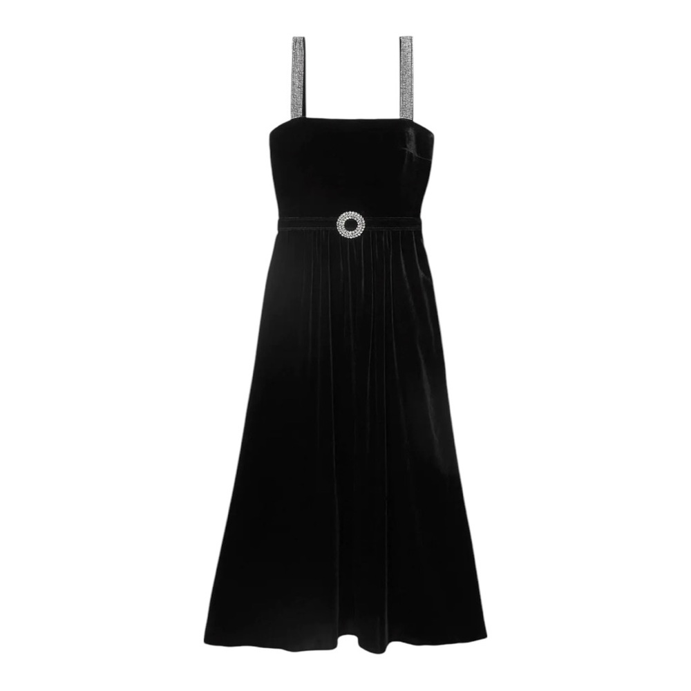 NWT Borgo de Nor Black Velvet Ninet Dress 10